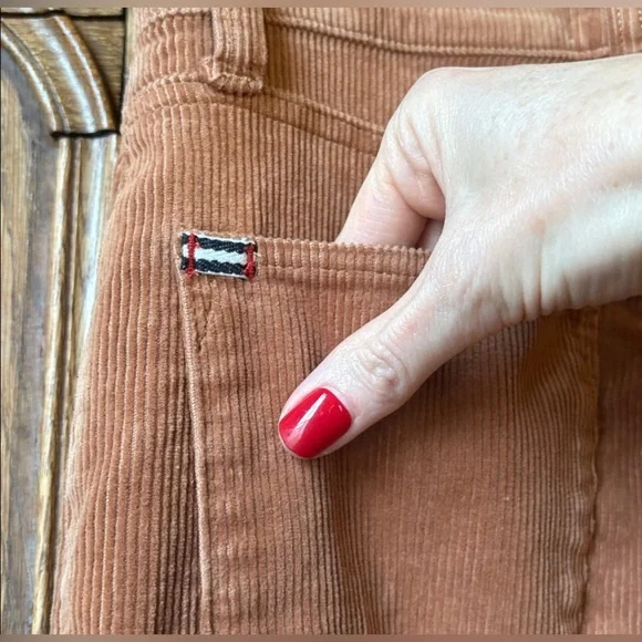 Alice + Olivia Camel Corduroy Flare Wide Leg Jeans - Picture 9 of 16